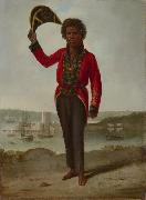 Augustus Earle Portrait of Bungaree, a native of New South Wales, with Fort Macquarie, Sydney Harbour, oil on canvas